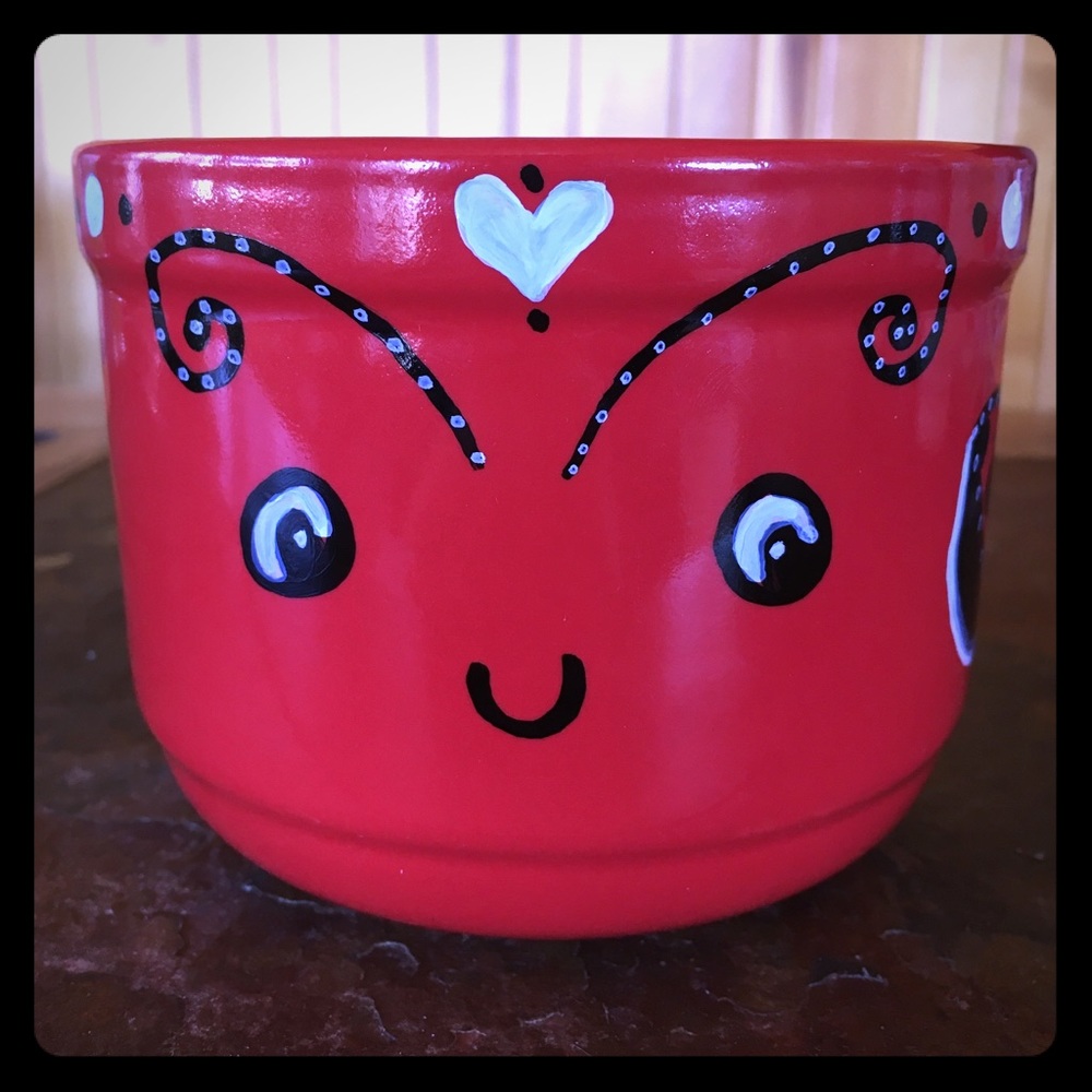 Adorable Hand Painted Ladybug Jumbo Mug